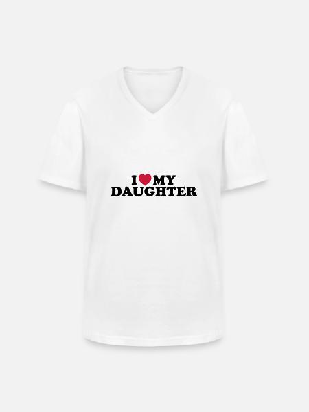 I love my daughter - Männer-T-Shirt mit V-Ausschnitt - Weiß