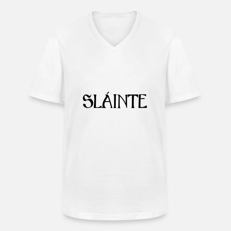 Slainte text de - Männer-T-Shirt mit V-Ausschnitt - Weiß