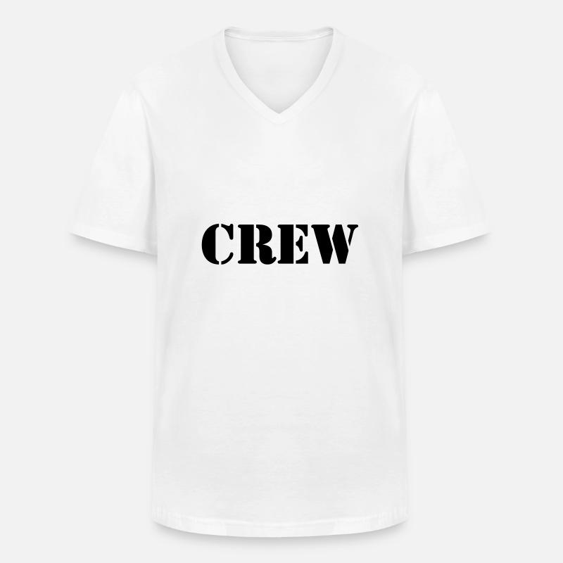 Crew - Männer-T-Shirt mit V-Ausschnitt - Weiß