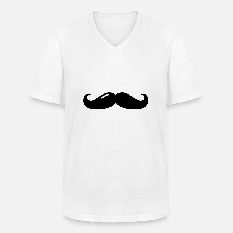 mustache - mustache - beard - beard - Men's V-Neck T-Shirt - white