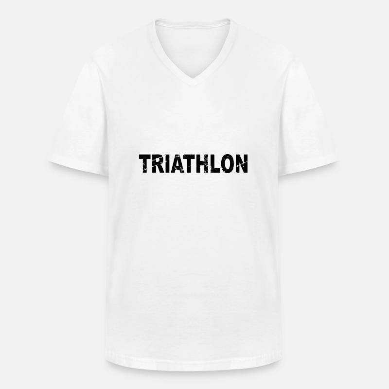 Triathlon - Männer-T-Shirt mit V-Ausschnitt - Weiß