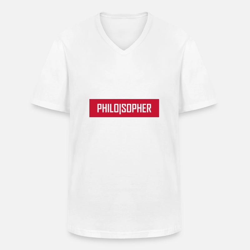 Philosopher - Männer-T-Shirt mit V-Ausschnitt - Weiß