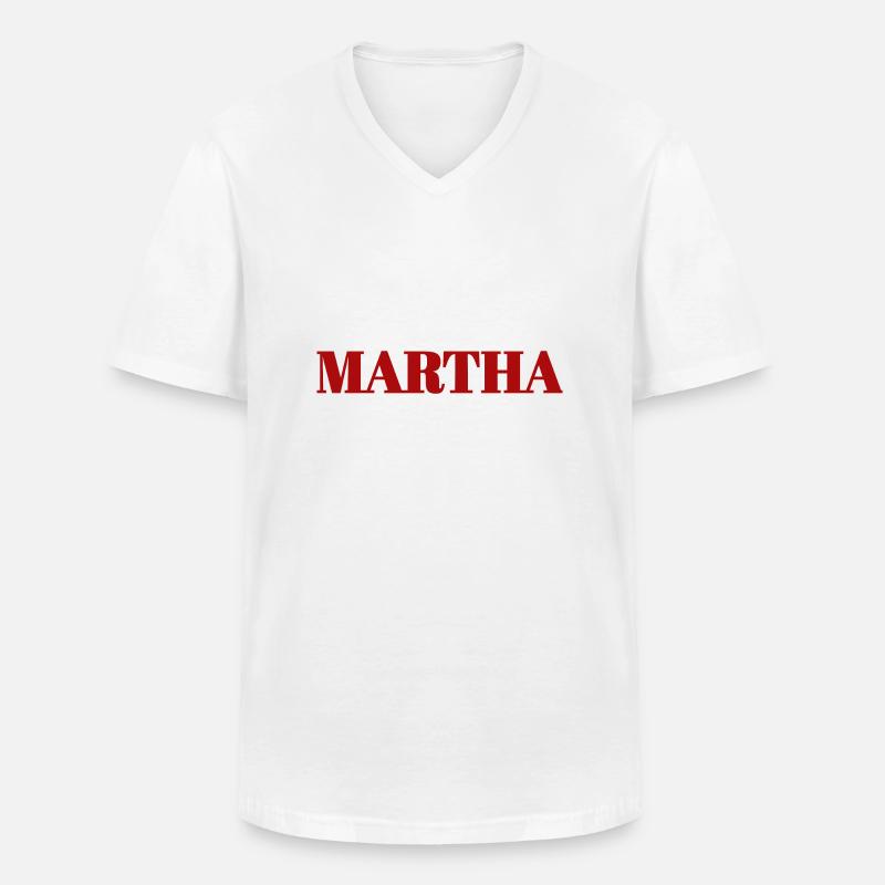Martha - Männer-T-Shirt mit V-Ausschnitt - Weiß