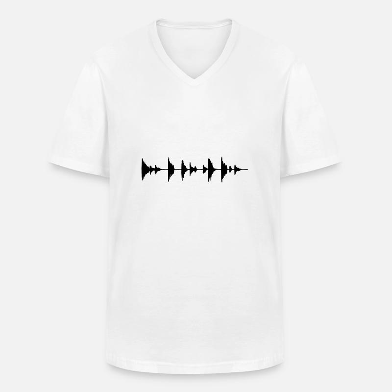 Waveform - Sample - Drumloop - Men's V-Neck T-Shirt - white