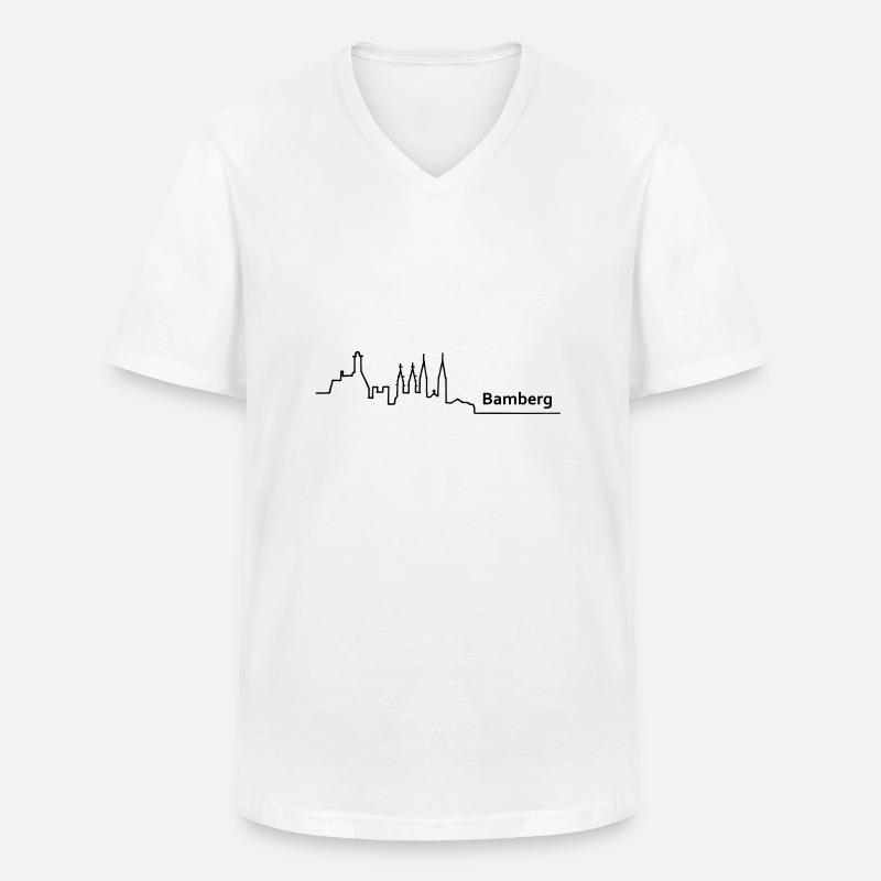 bamberg skyline - Männer-T-Shirt mit V-Ausschnitt - Weiß