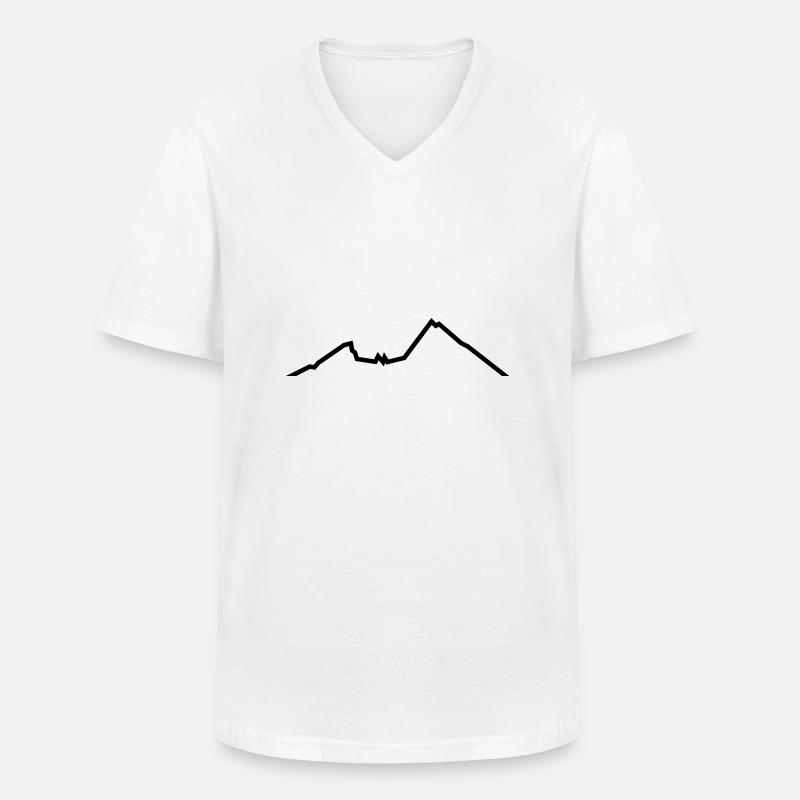 Watzmann - Männer-T-Shirt mit V-Ausschnitt - Weiß