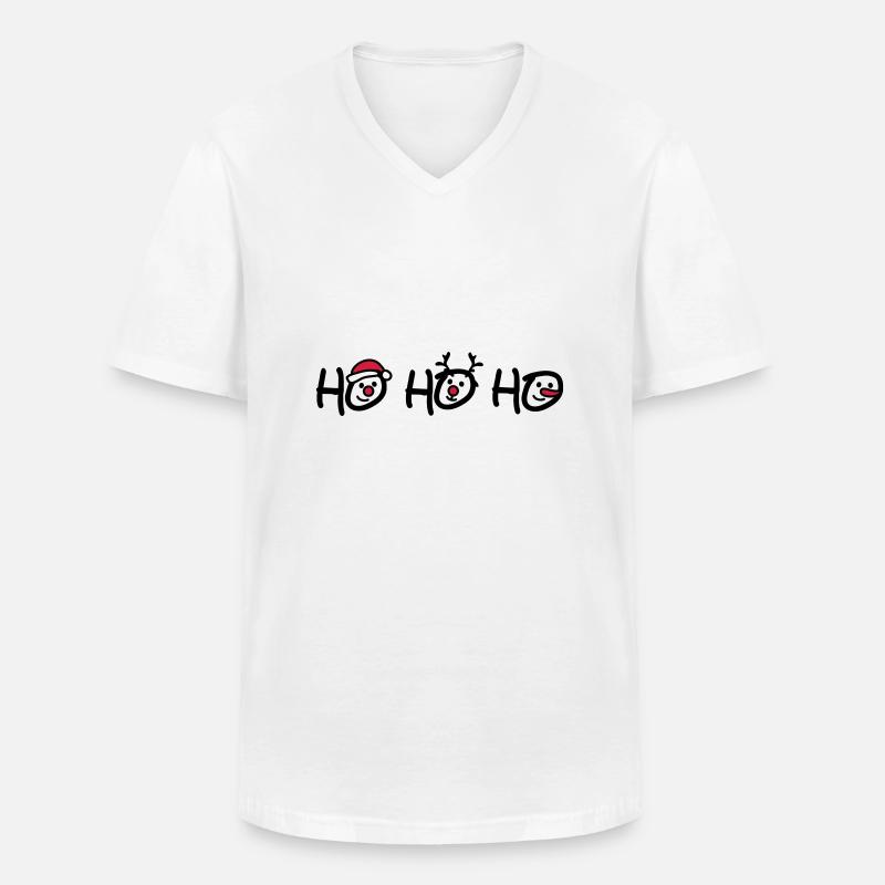 Ho Ho Ho - Männer-T-Shirt mit V-Ausschnitt - Weiß