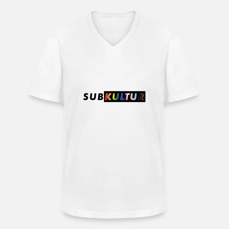 SUBKULTUR CSD - Männer-T-Shirt mit V-Ausschnitt - Weiß