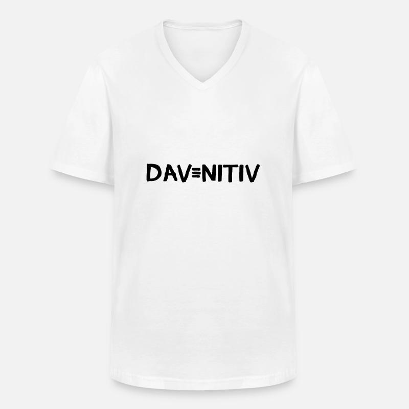 davenitiv - Männer-T-Shirt mit V-Ausschnitt - Weiß