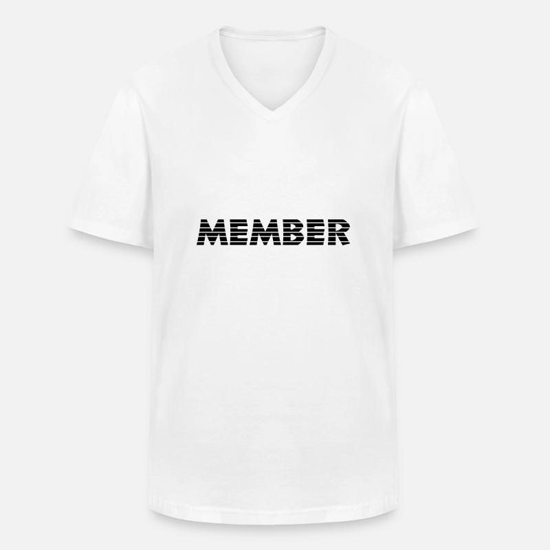 member - Männer-T-Shirt mit V-Ausschnitt - Weiß