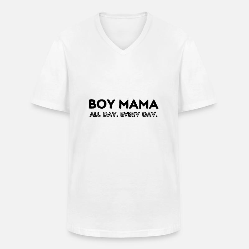 Junge Mama - Männer-T-Shirt mit V-Ausschnitt - Weiß
