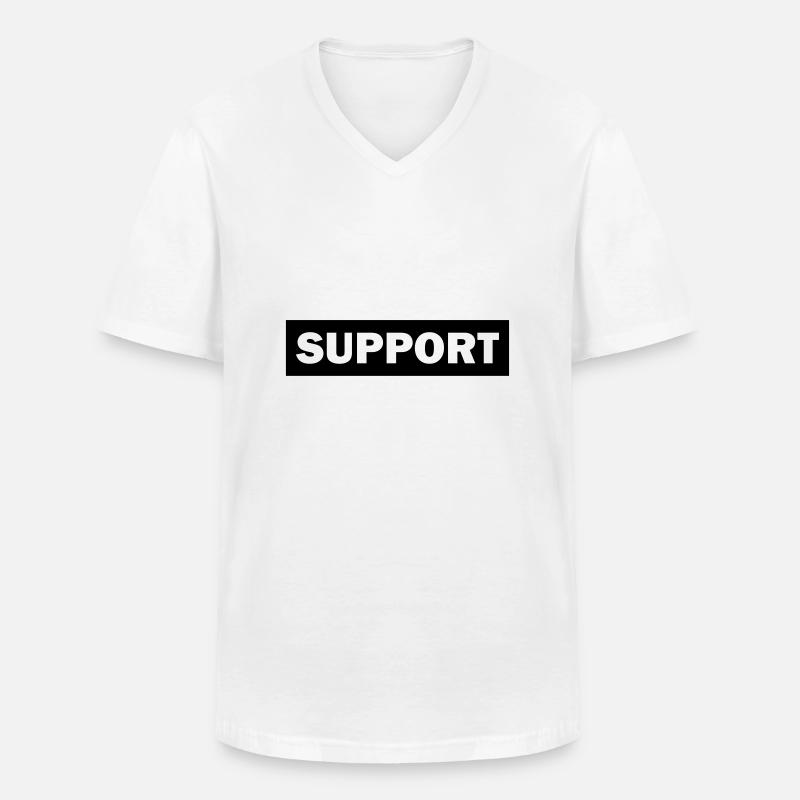 support - Männer-T-Shirt mit V-Ausschnitt - Weiß