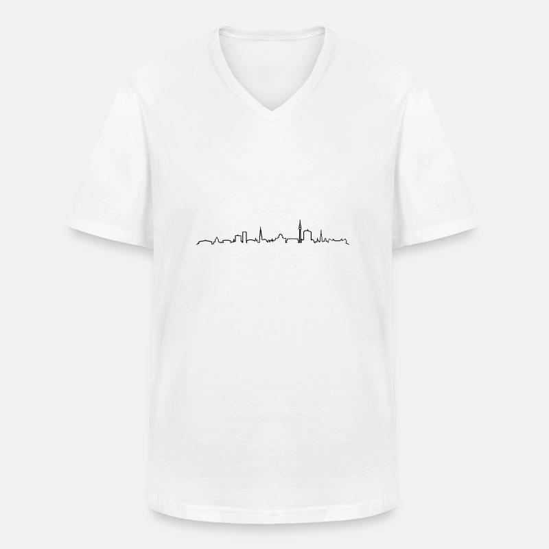 Skyline - Dortmund - Männer-T-Shirt mit V-Ausschnitt - Weiß