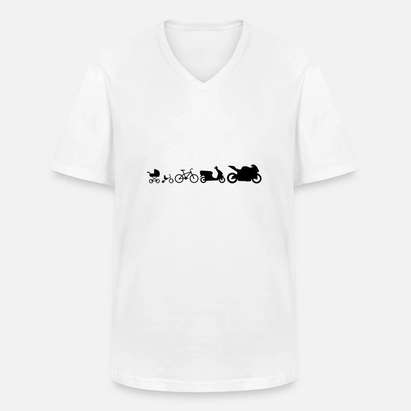 motorcycle evolution em582 - Men's V-Neck T-Shirt - white