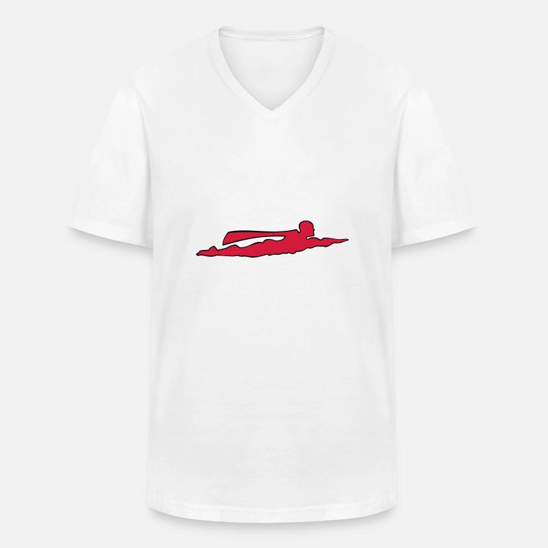Superheld zweifarbig - Männer-T-Shirt mit V-Ausschnitt - Weiß