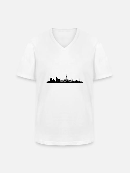 Dusseldorf Skyline - Men's V-Neck T-Shirt - white