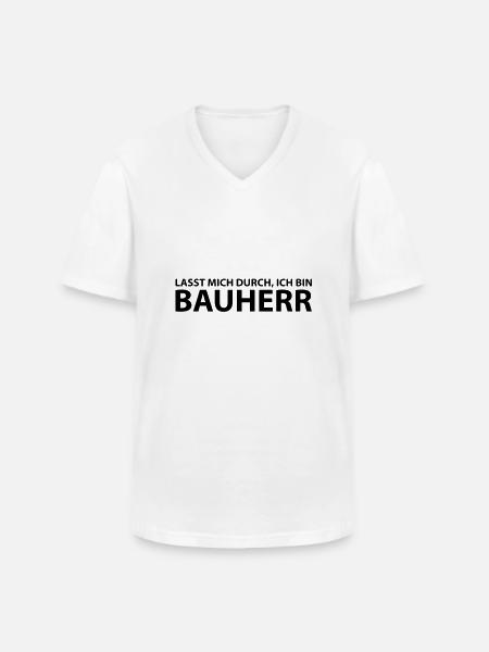 bauherr - Männer-T-Shirt mit V-Ausschnitt - Weiß