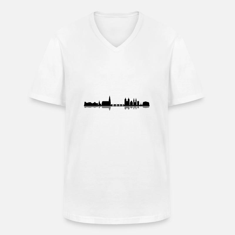 Skyline - Heidelberg - Männer-T-Shirt mit V-Ausschnitt - Weiß