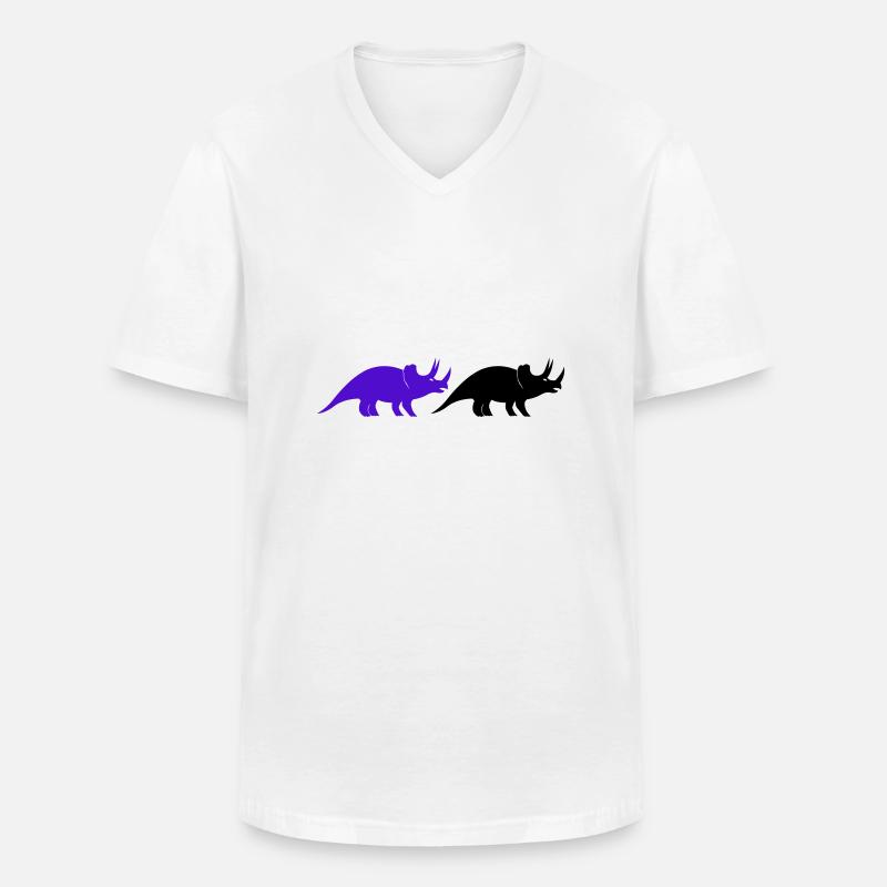 Triceratops - Männer-T-Shirt mit V-Ausschnitt - Weiß