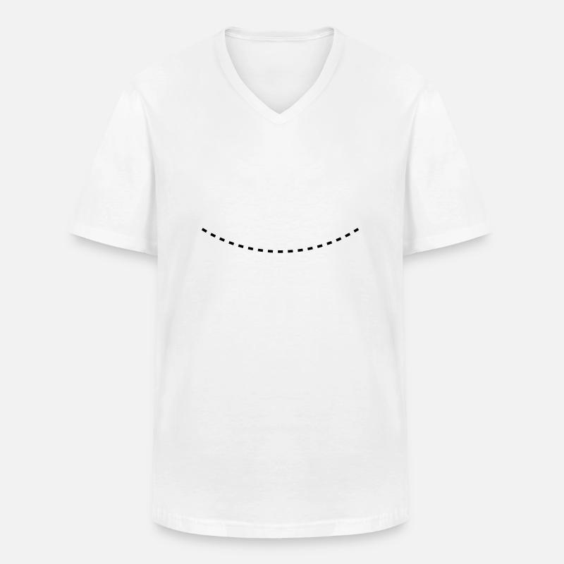 Dashed Curved Line - Männer-T-Shirt mit V-Ausschnitt - Weiß