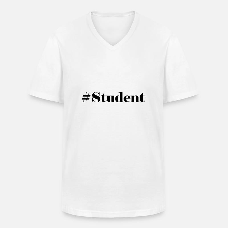 #Student Logo - Männer-T-Shirt mit V-Ausschnitt - Weiß