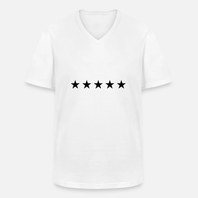 Fünf Sterne - Männer-T-Shirt mit V-Ausschnitt - Weiß