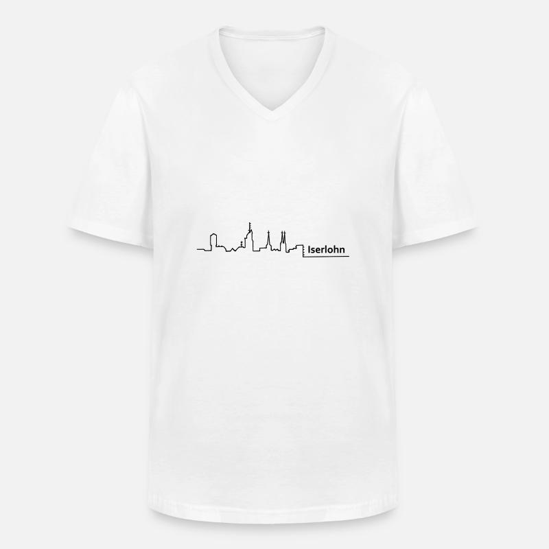 iserlohn skyline - Männer-T-Shirt mit V-Ausschnitt - Weiß