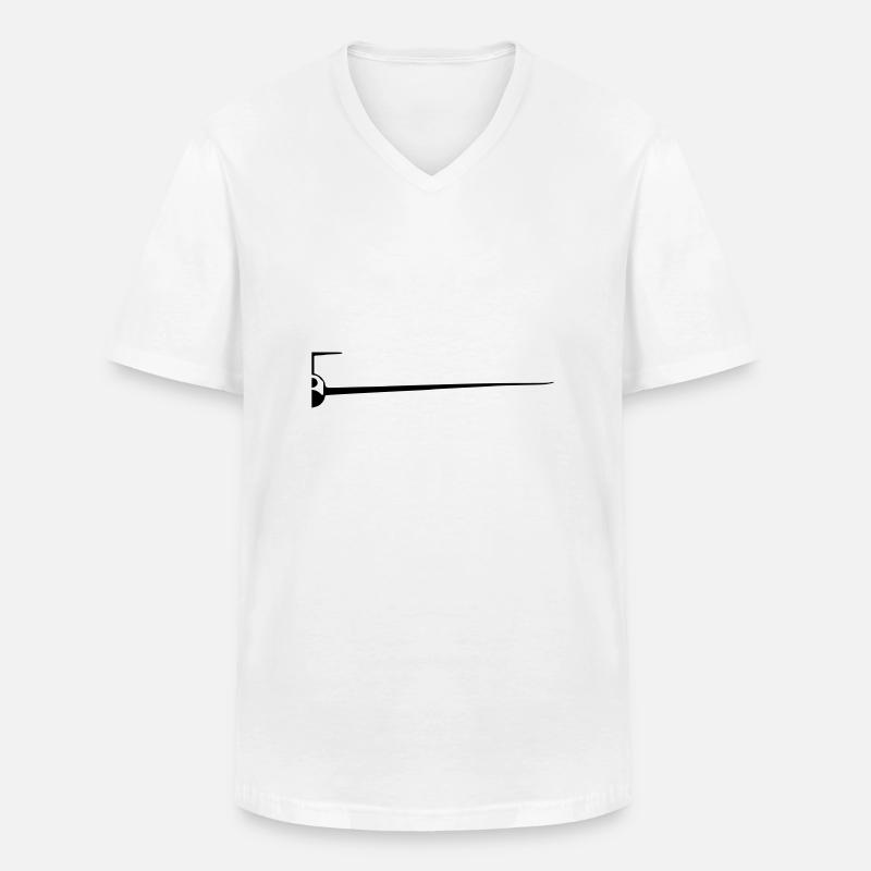 sf_halb - Männer-T-Shirt mit V-Ausschnitt - Weiß