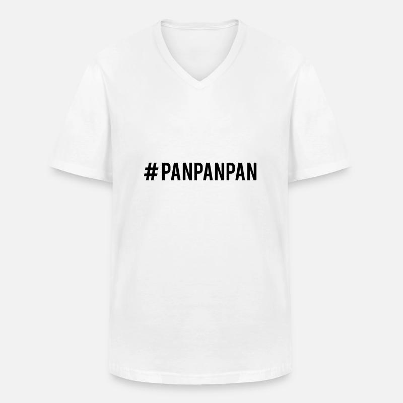 # Panpanpan - Männer-T-Shirt mit V-Ausschnitt - Weiß
