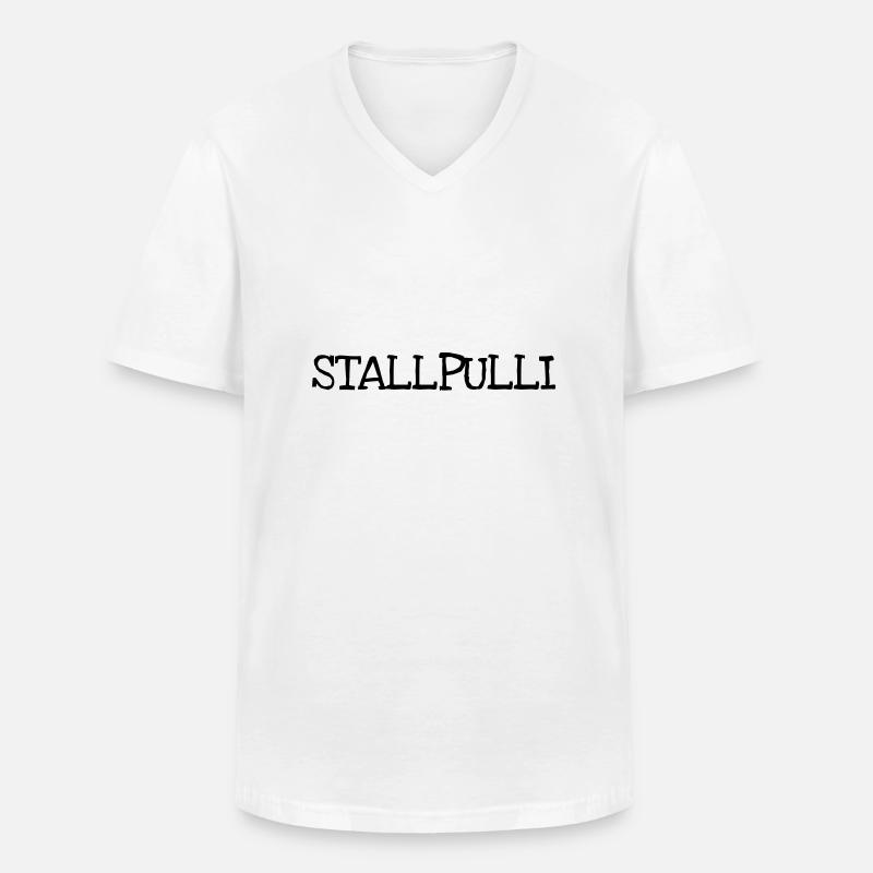 Stallpulli - Männer-T-Shirt mit V-Ausschnitt - Weiß