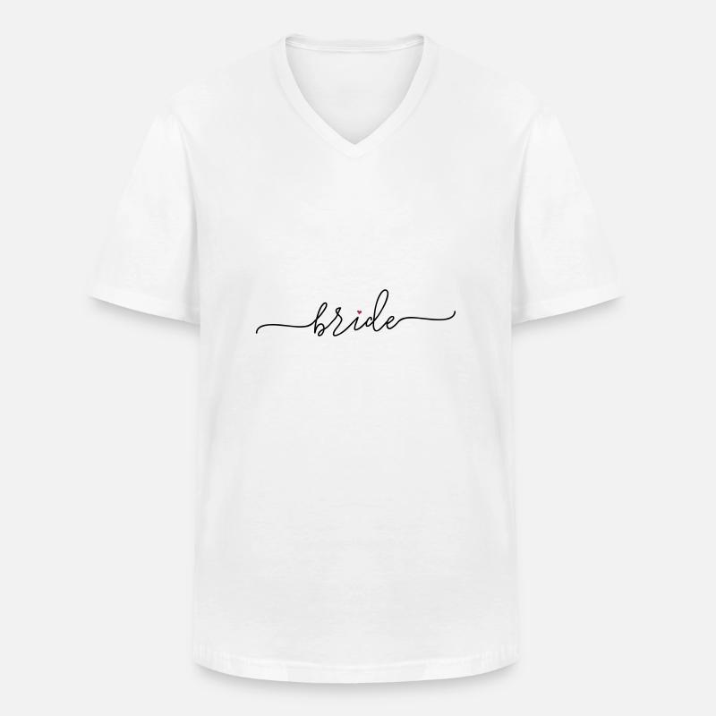 bride_babes_heart_1 - Männer-T-Shirt mit V-Ausschnitt - Weiß