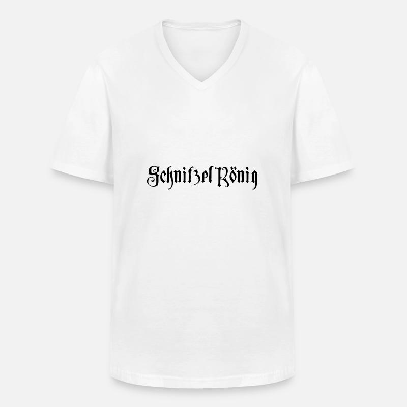 Schnitzelkönig - Männer-T-Shirt mit V-Ausschnitt - Weiß