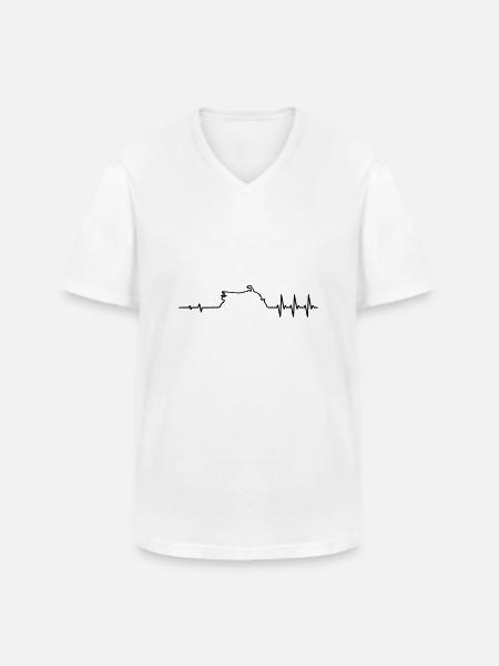 Puls Quad - Männer-T-Shirt mit V-Ausschnitt - Weiß