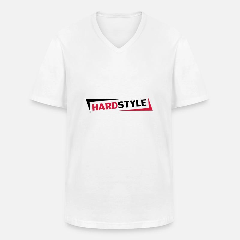 Hardstyle - Männer-T-Shirt mit V-Ausschnitt - Weiß