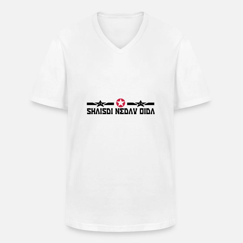 scheiss di net an - Männer-T-Shirt mit V-Ausschnitt - Weiß