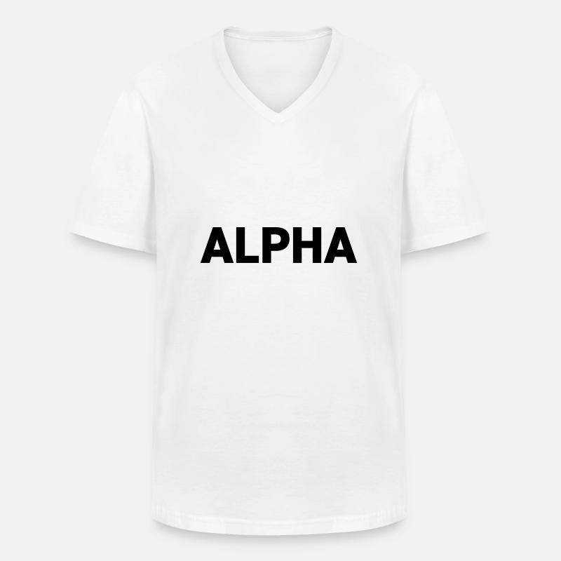 Alpha Dark Pack Rank - Männer-T-Shirt mit V-Ausschnitt - Weiß