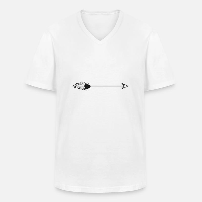 gezeichneter Pfeil mit Feuer - Männer-T-Shirt mit V-Ausschnitt - Weiß
