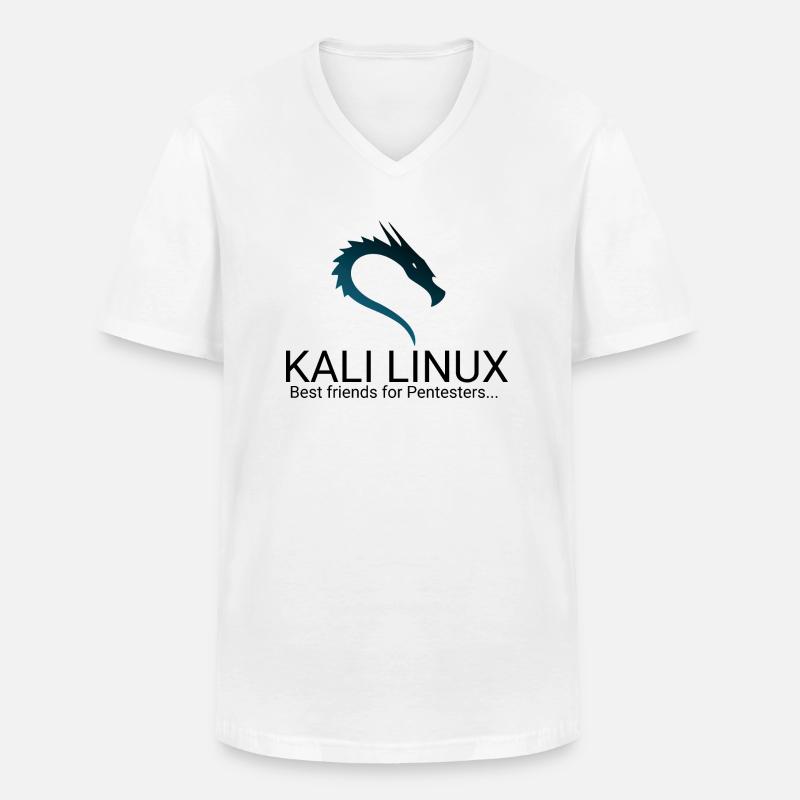 Kali Linux - Männer-T-Shirt mit V-Ausschnitt - Weiß