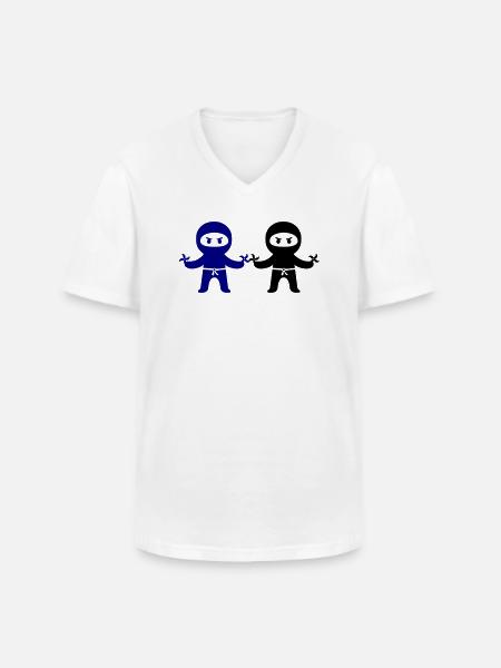 Ninjas - T-shirt col V Homme - blanc