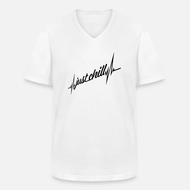 Juste Chill Frequency Pulse - T-shirt col V Homme - blanc