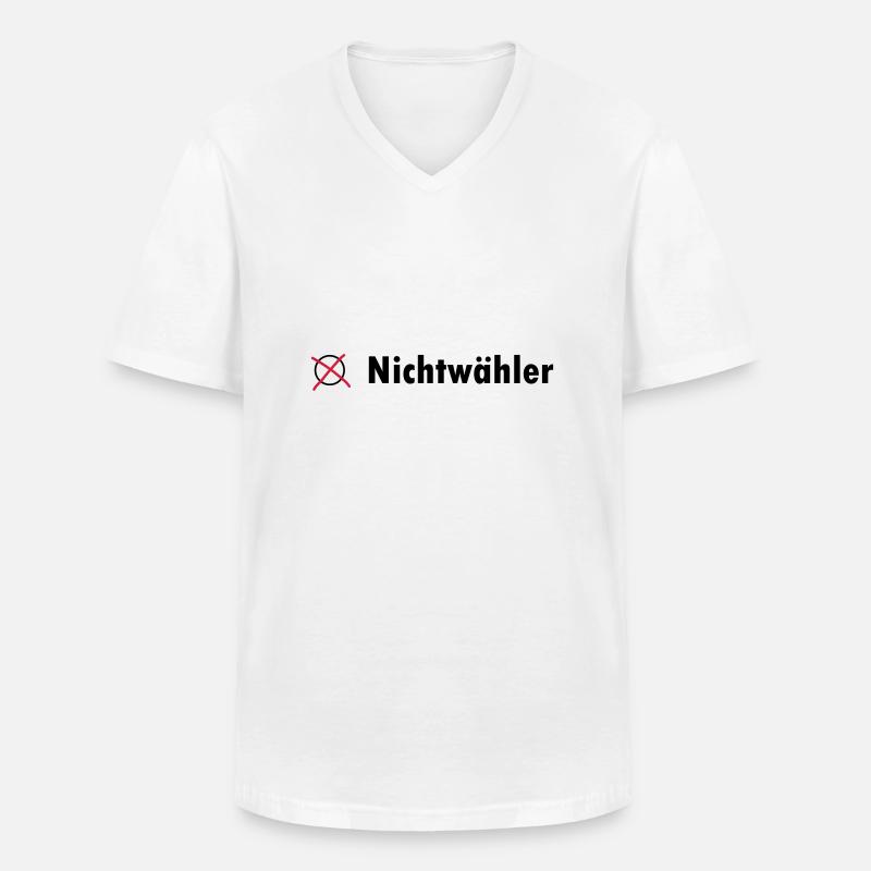 Nichtwähler - Männer-T-Shirt mit V-Ausschnitt - Weiß
