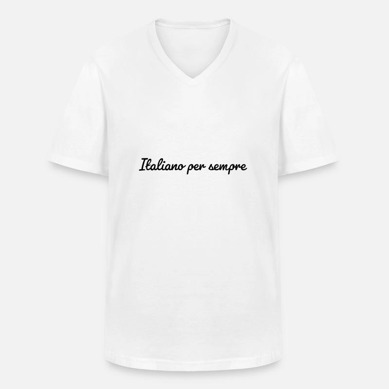 Italiano pro Semper - Männer-T-Shirt mit V-Ausschnitt - Weiß