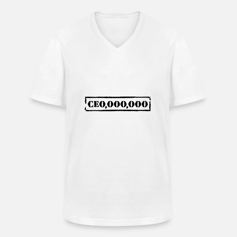 stamp CEO - Männer-T-Shirt mit V-Ausschnitt - Weiß