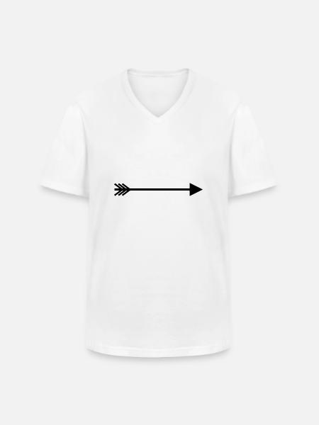 Flèche droite - T-shirt col V Homme - blanc