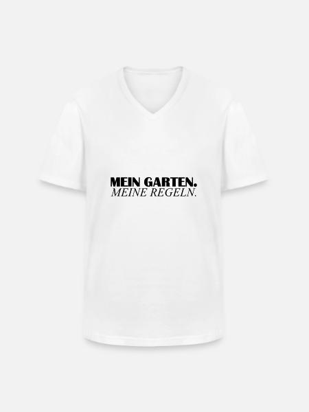 mein garten - Männer-T-Shirt mit V-Ausschnitt - Weiß