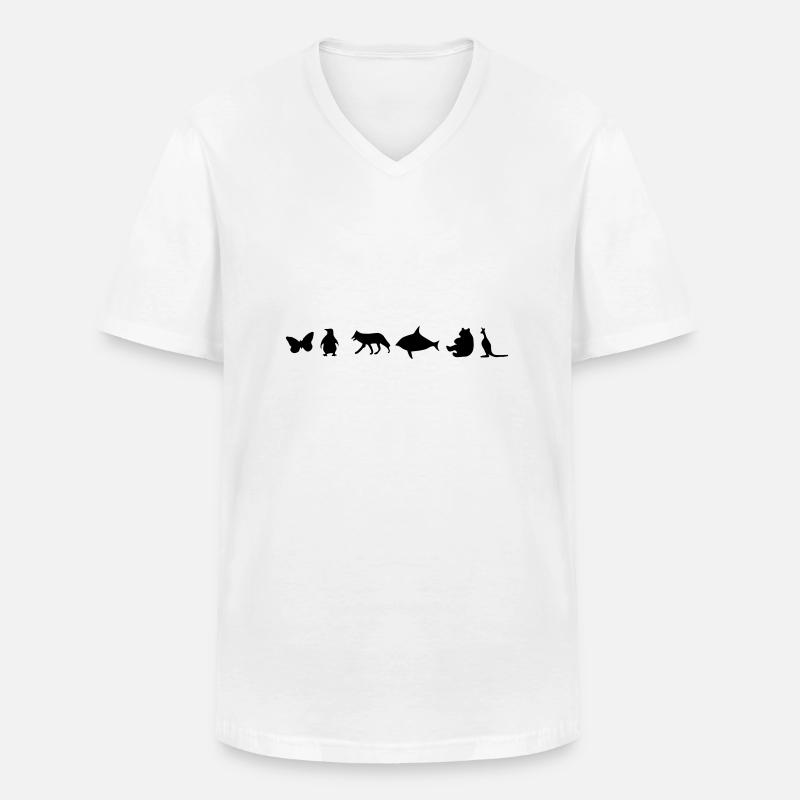 Tiere - Männer-T-Shirt mit V-Ausschnitt - Weiß