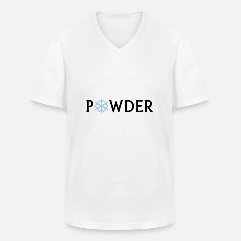 powder - Männer-T-Shirt mit V-Ausschnitt - Weiß