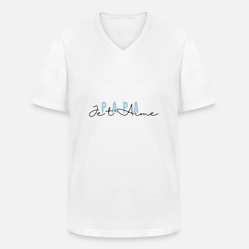 LOGO PAPA ICH LIEBE DICH - Männer-T-Shirt mit V-Ausschnitt - Weiß