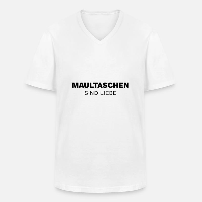 Maultaschen sind Liebe - Farbwechsel - Männer-T-Shirt mit V-Ausschnitt - Weiß