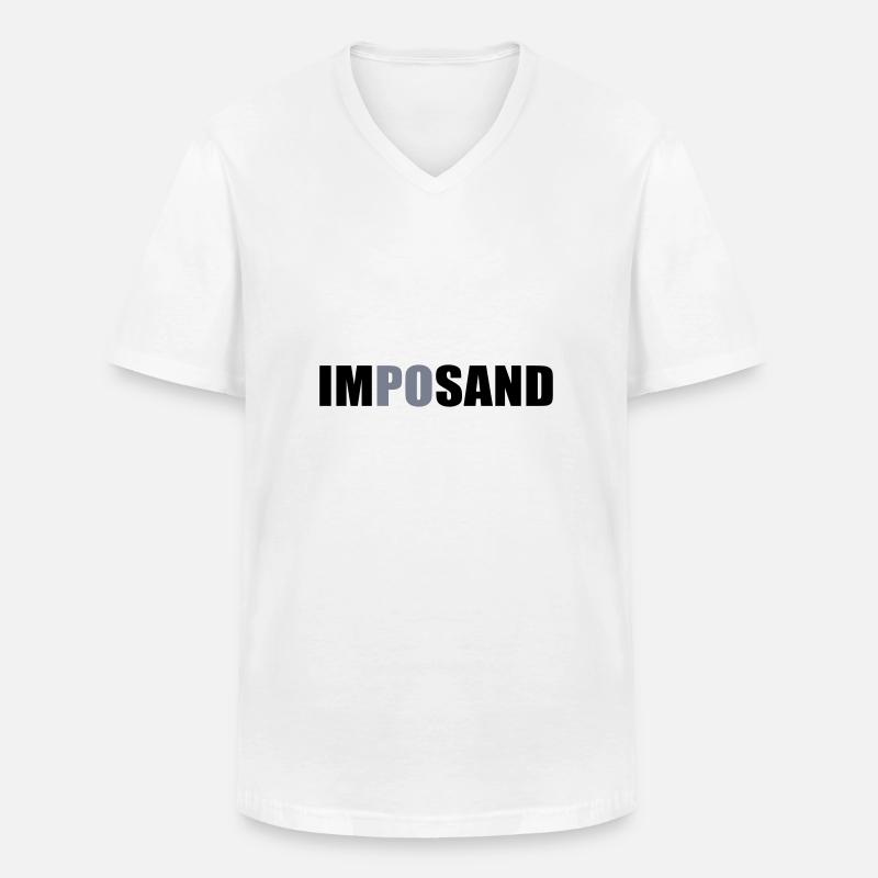 imposand - Männer-T-Shirt mit V-Ausschnitt - Weiß